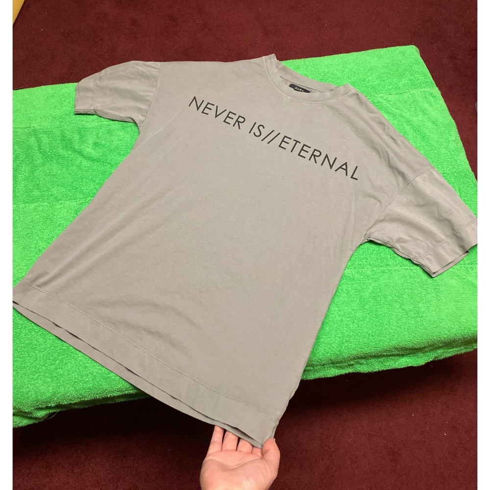 Zara Grey Oversized Long Length Tshirt